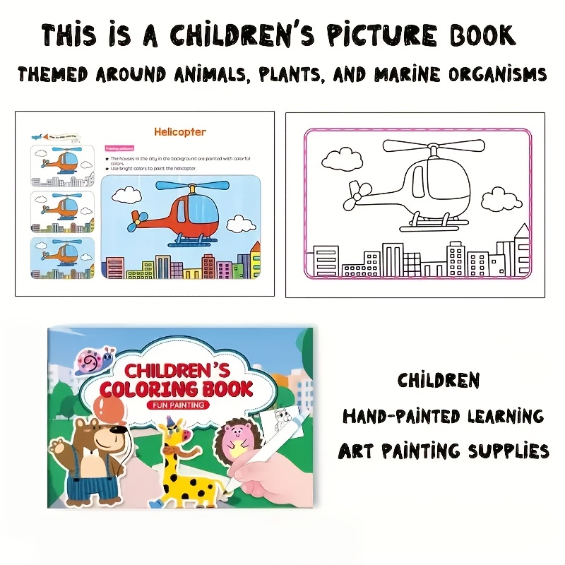 TEMU Livre de coloriage sur le thème des animaux avec - Matériel d'apprentissage pour débutants, 'activités artistiques éducatives de développement