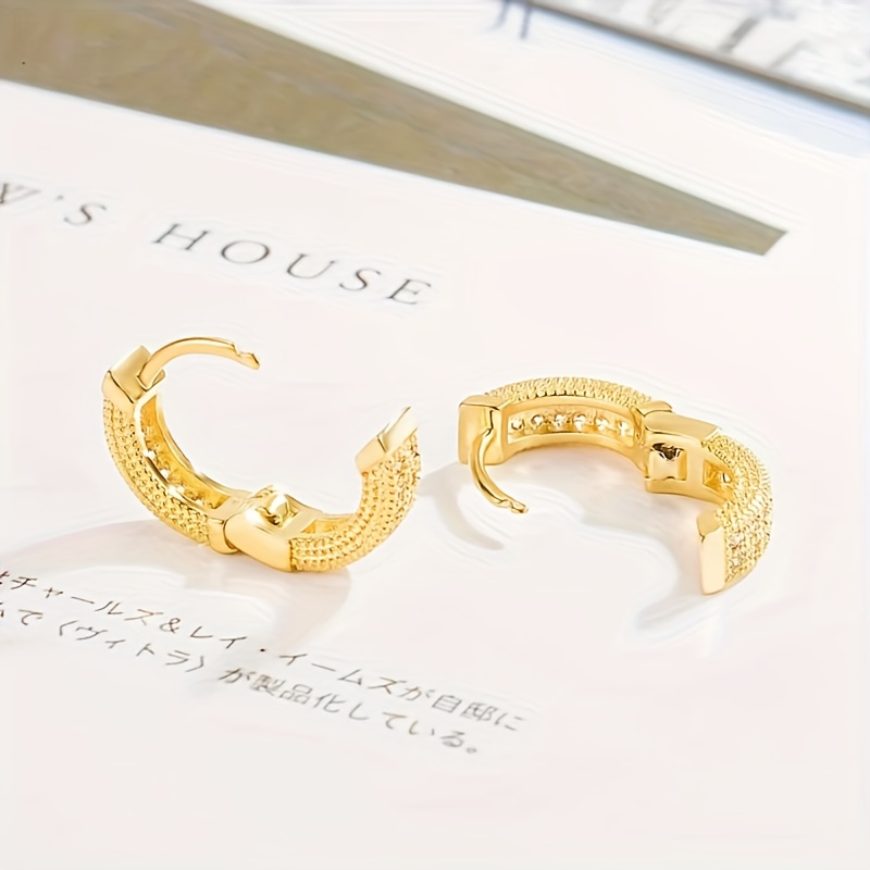 2pcs Boho Hoop Earrings for Women — Hypoallergenic Zirconia Inlay