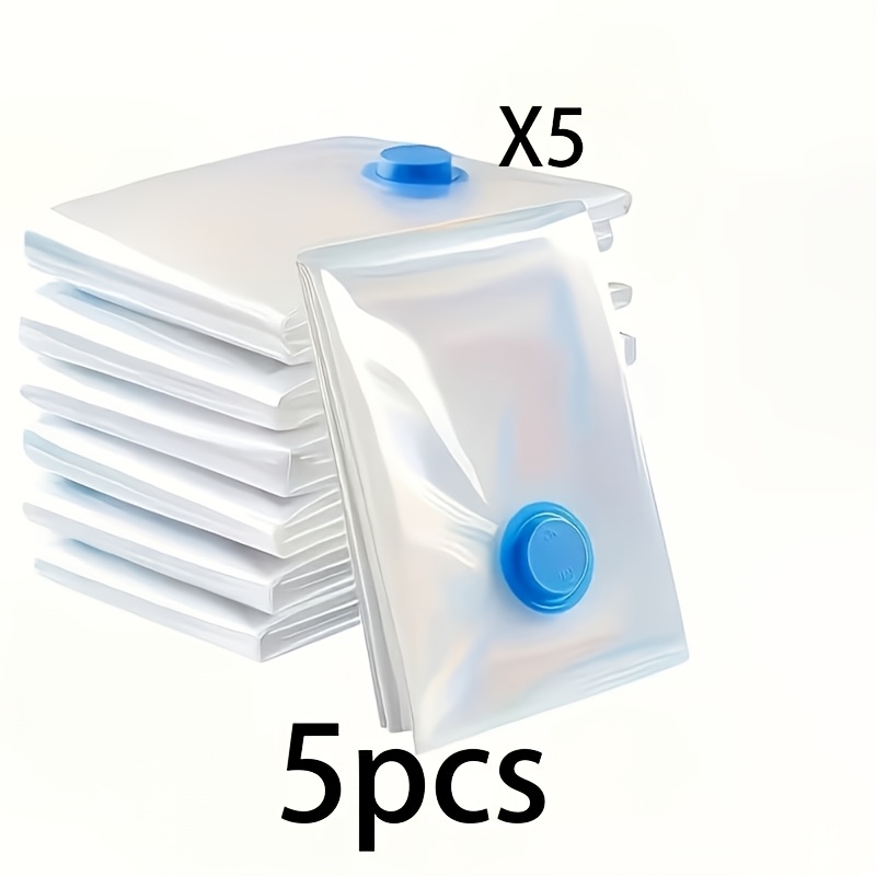 TEMU 5 sacs de rangement sous vide extra larges, taille 23.62 X 15.75 pouces. de place, compression scellée, anti-poussière, adaptés aux vêtements et