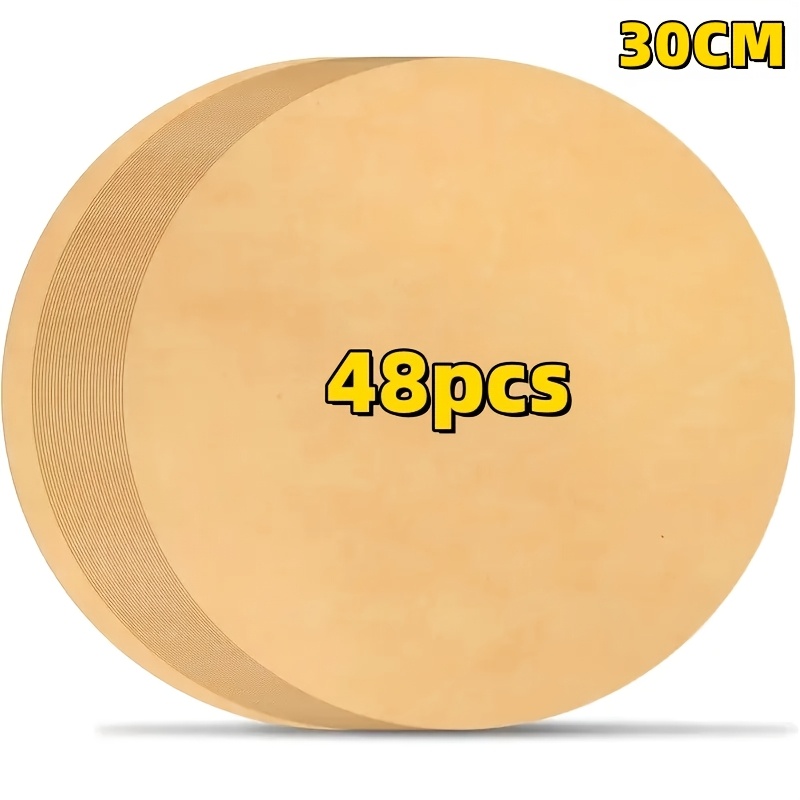 E-shop 48 Stück/98 Stück rundes Backpapier, 18cm/20cm/30cm, geeignet zum Grillen, Backen, Kuchen lösen, ölabsorbierende Heißluftfritteuse-Serie,