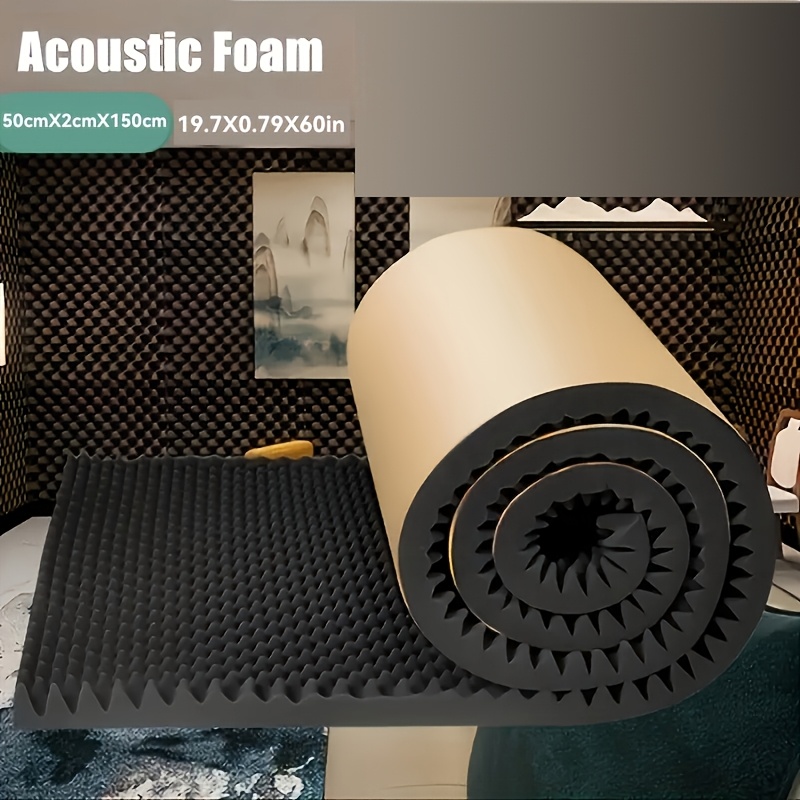 Image of High-density Soundproof Foam Insulation Pad With Adhesive, High-density 30kg/m3 - Noise-reducing Foam, Suitable For Studio And Automotive Use - 19.7 Inches X 0.79 Inches X 60 Inches