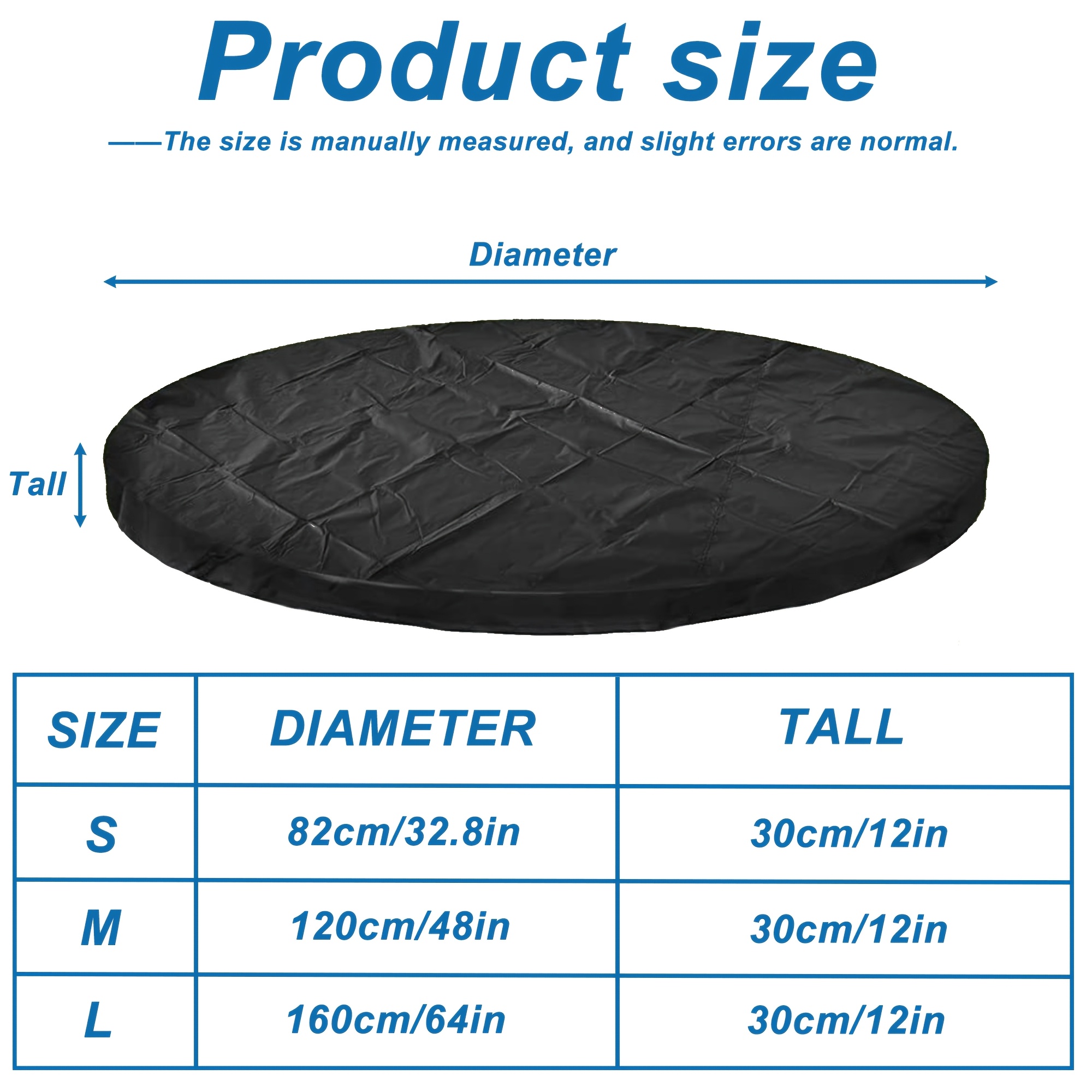 Image of 210d Oxford Fabric Outdoor Pool Cover, Pet Pool Dust Cover, Round Bathtub Cover, Black Christmas Gift, Single Cover Without Bathtub