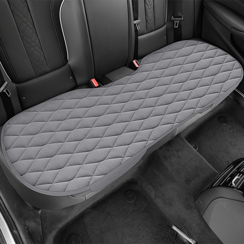 TEMU 1 protector de asiento trasero para coche, cojín de material de felpa, antideslizante para asiento de coche, accesorio de de asiento de tamaño