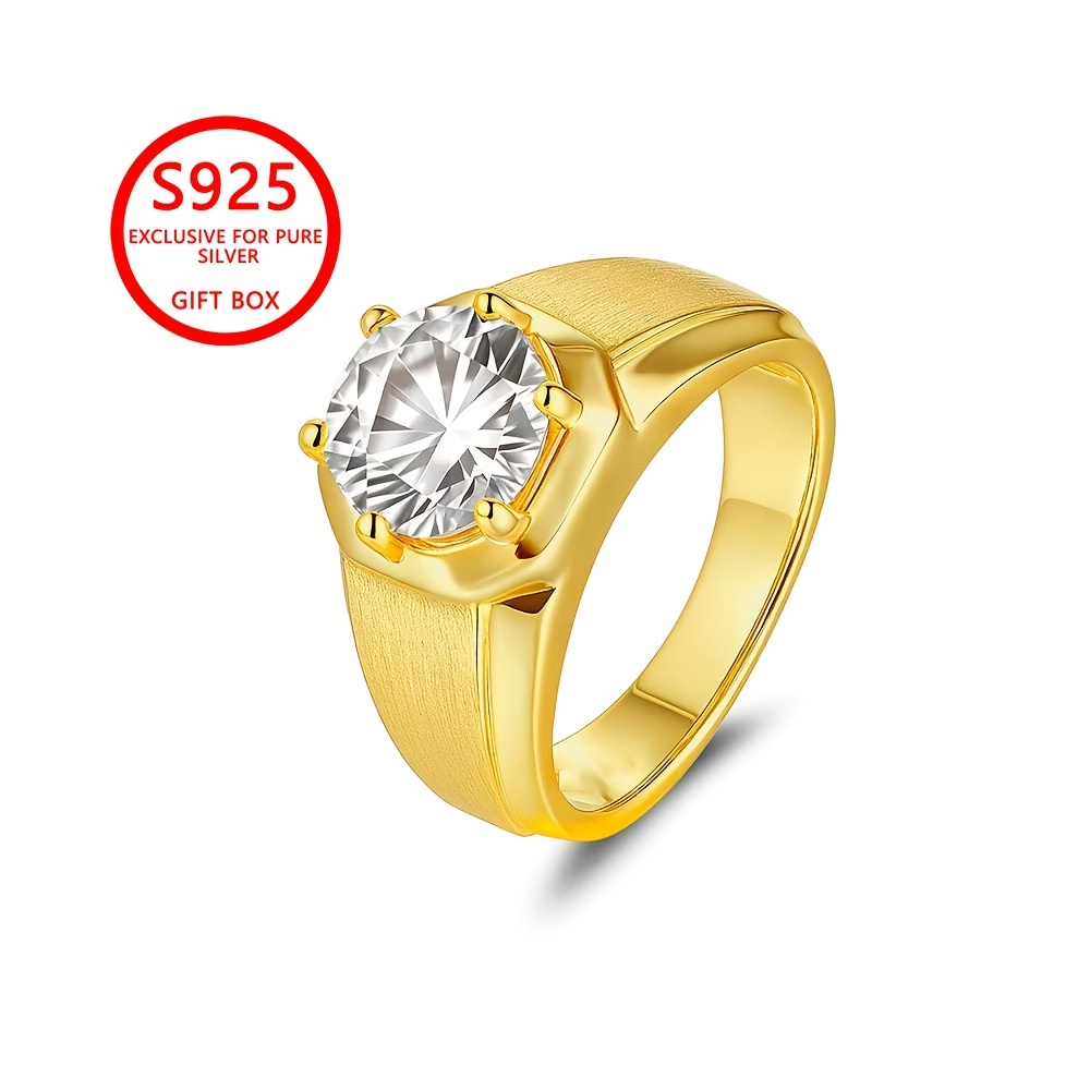 Image of 925 Silvery Men's Retro Inlaid 5a 5a Cubic Zirconiaia Ring Is A Unique And Fashionable Jewelry For Men, A Holiday Gift For Male , Suitable For Attending Parties And Daily Wear