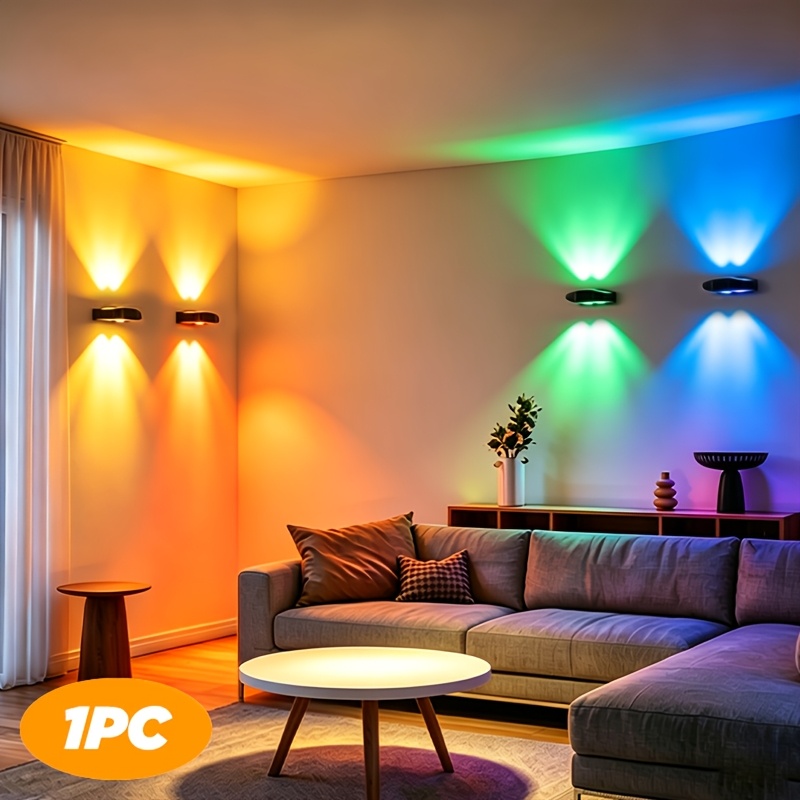TEMU 1pc Sensor Led Wall Light, Usb Rechargeable Magnetic Type, No Drilling Required, Automatic , Suitable For Bedroom, Hallway, Staircase Home Decor