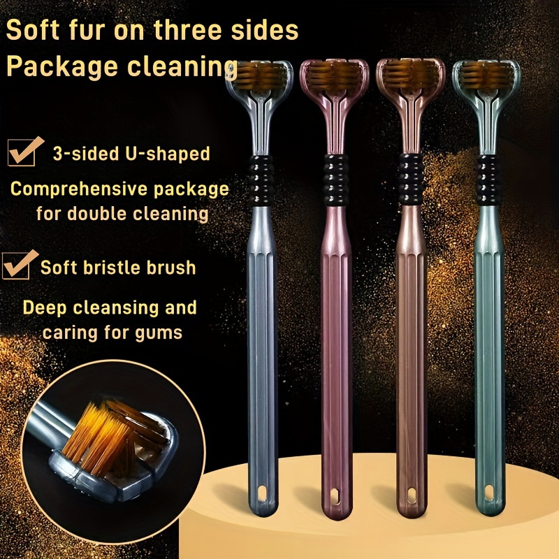 

4/8pcs Soft Microfiber Adult Toothbrush, Compact Brush Head, -sided Design, Cleaning Of Teeth, Soft Are Strong, Including Tongue Cleaner, Unscented,