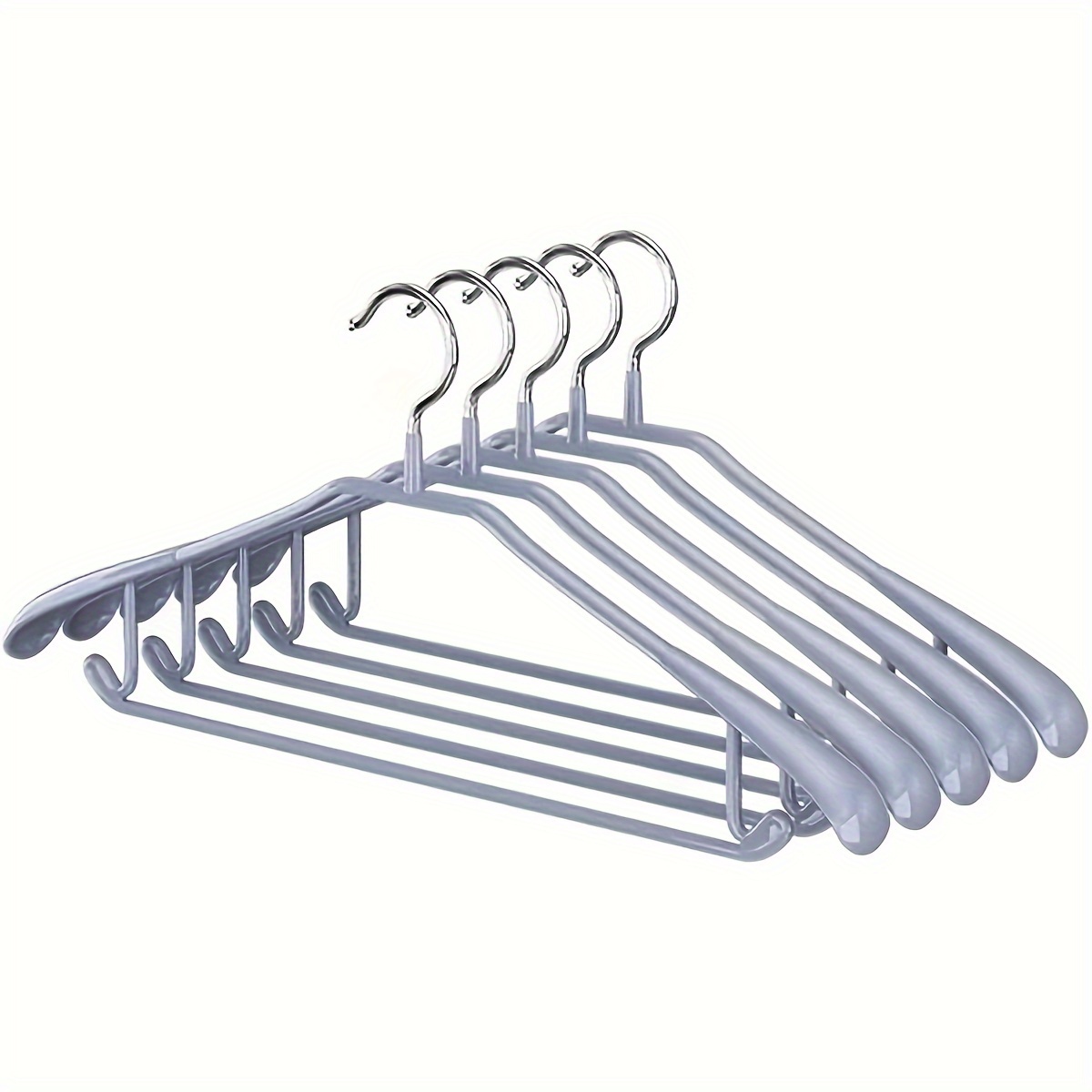 

5pcs Non-slip Wide Shoulder Coat Hangers, Metal, Ideal For Home Use - Shirts, Suits, And Coats, Green, Hangers For Clothes