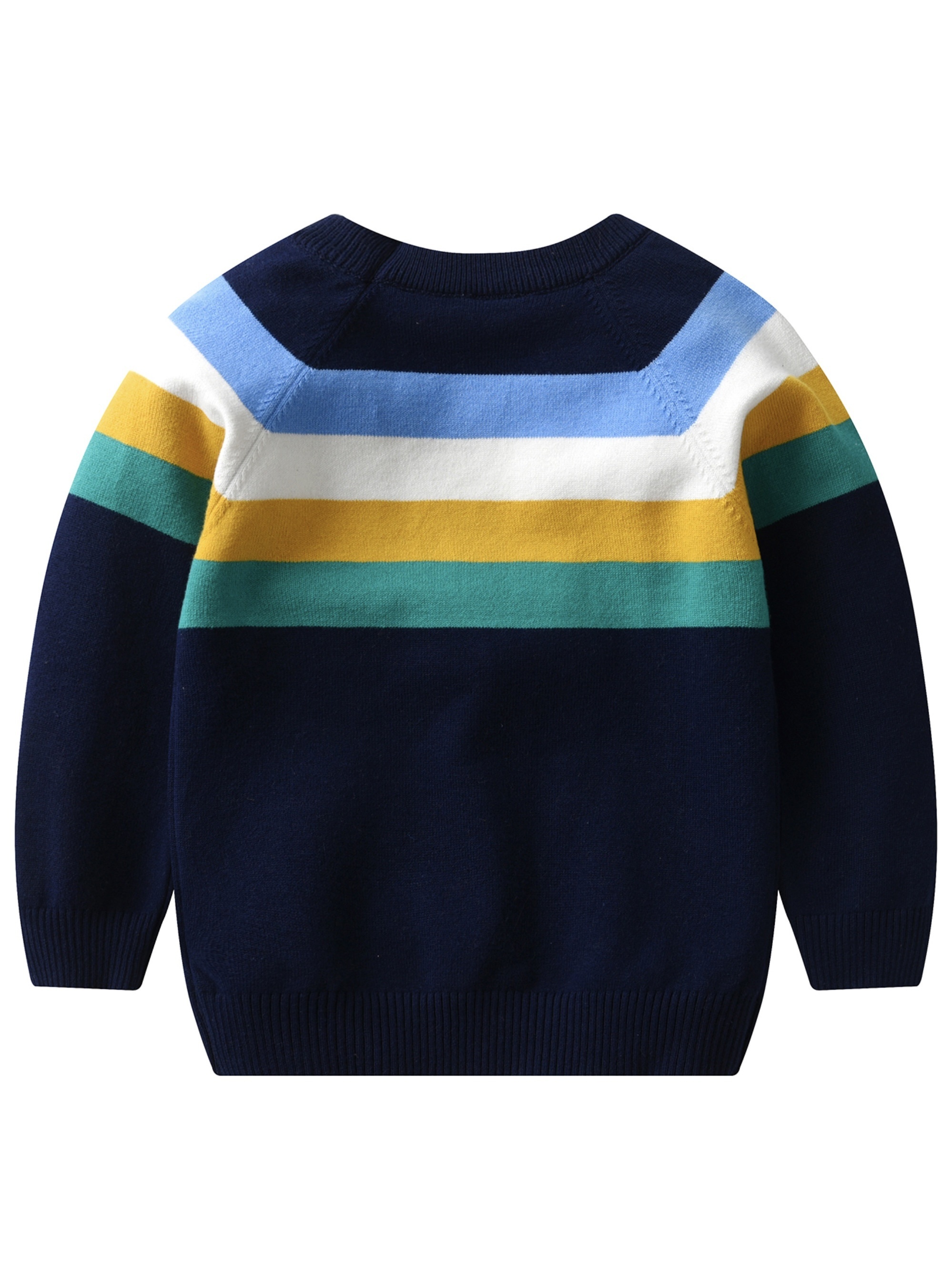 Boys' Striped Pullover Sweater with Round Neck