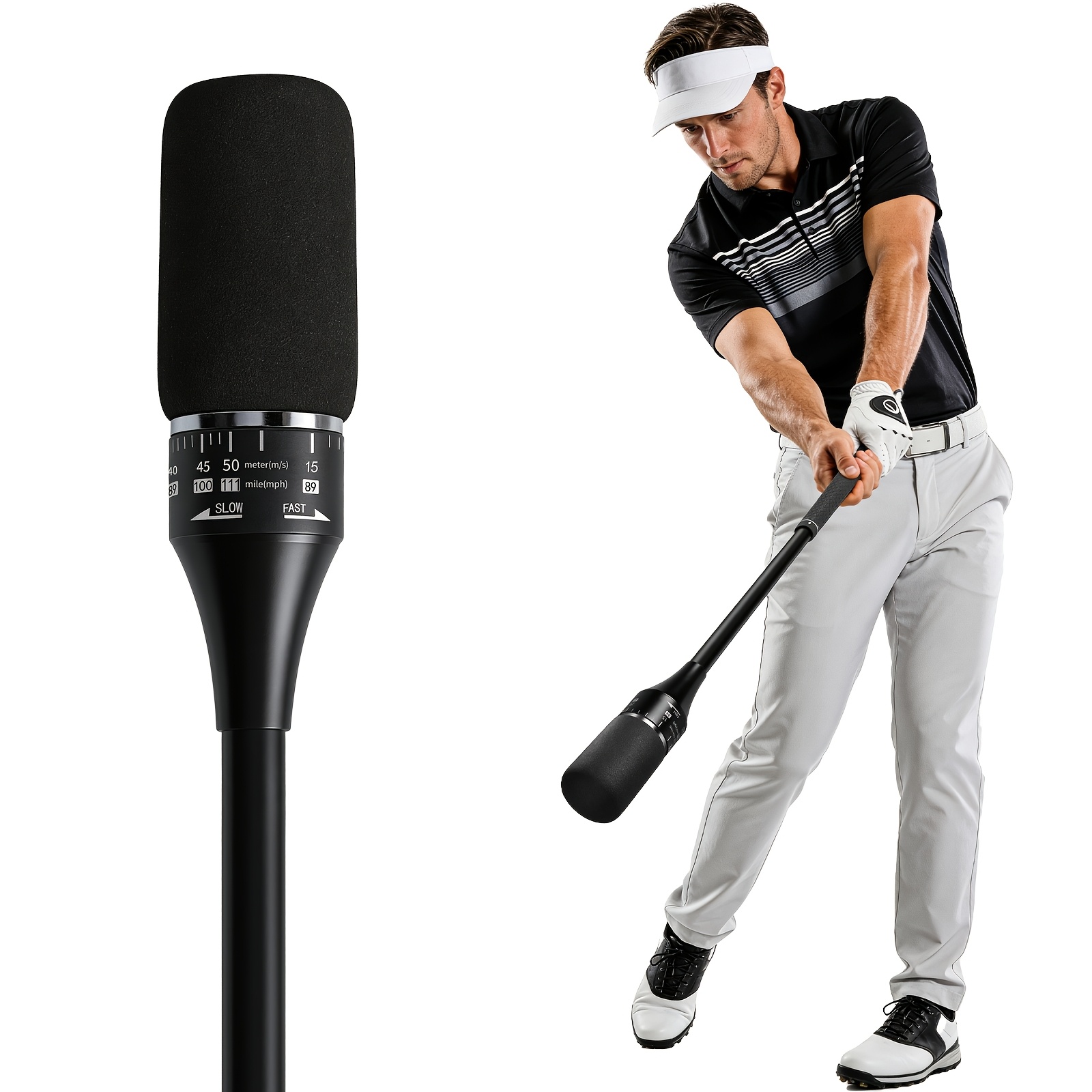 TEMU Huaen Golf Swing Trainer — Adjustable Clubhead Speed "click" Stick, For Grip Practice And ; A Golf Swing Aid Designed Specifically For