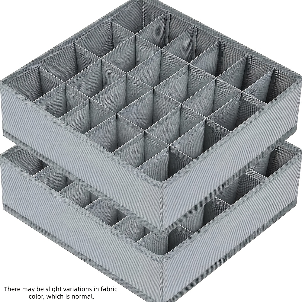 TEMU 2er-Set Socken- und Unterwäsche-Organizer mit Fächern, ein 48-Fächer Stoff-Faltbarer Schrank-Organizer und Aufbewahrungsbox zur Aufbewahrung von