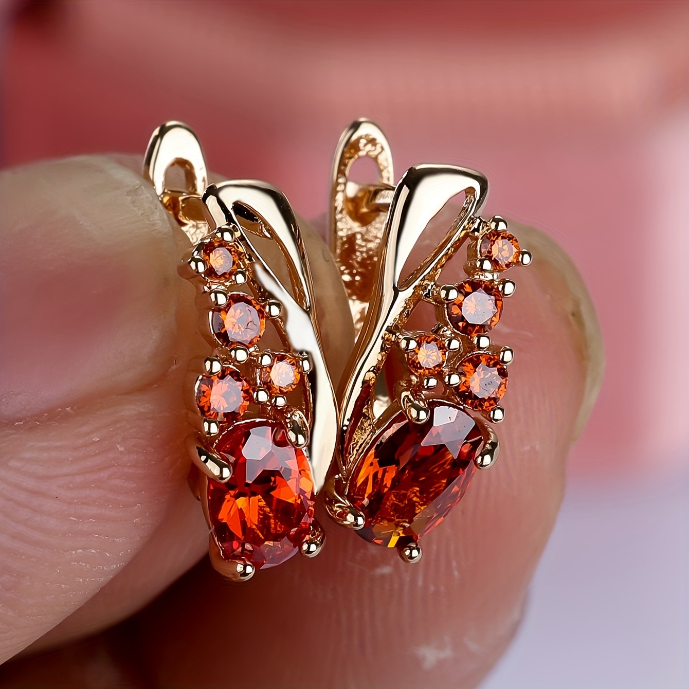 Image of 1 Pair Bamos Women' Luxurious Color Oval Drop Earrings - Rich Fine Jewelry Suitable For Party & Casual Attire, Elegant Oval Earrings For Women