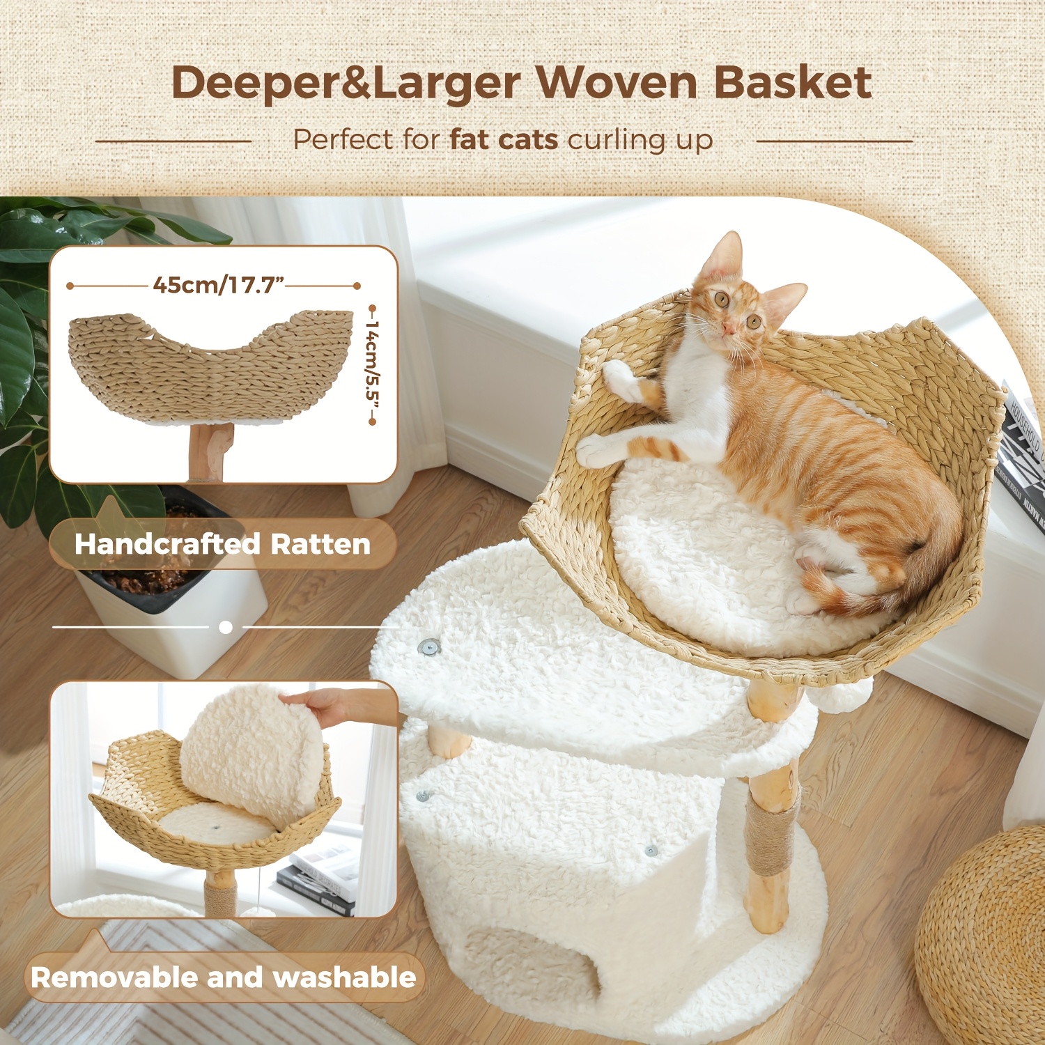 40 inch modern multi level cat tree tower for indoor cats real branch cat condo with scratching post jumping platforms perches climbing walls cozy hideouts suitable for indoor cats cat tree for cats kittens Product details 1