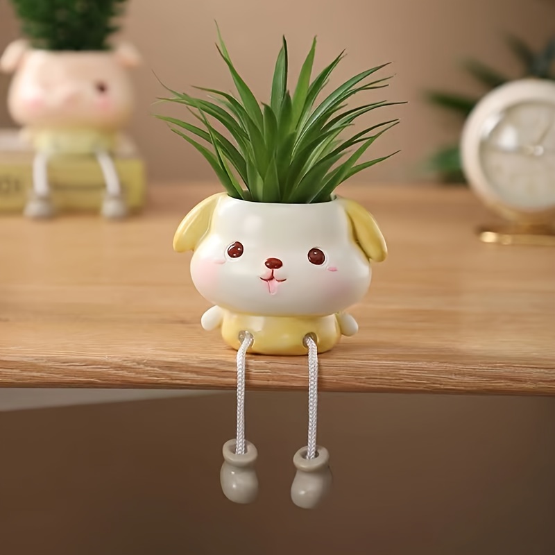 1개, 레진 동물 걸이 발 도마 플랜터, 다기능 수크쿨렛 포트, 파티 장식용 창의적인 공예 액세서리, 전기 없음, 크리스마스, 할로윈, 부활절, 한ук카, 추수감사절에 이상적