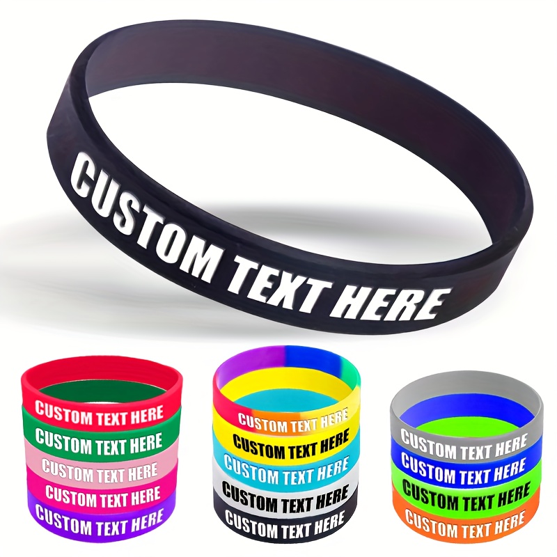 15pcs Custom Silicone Wristbands with Letter Patterns