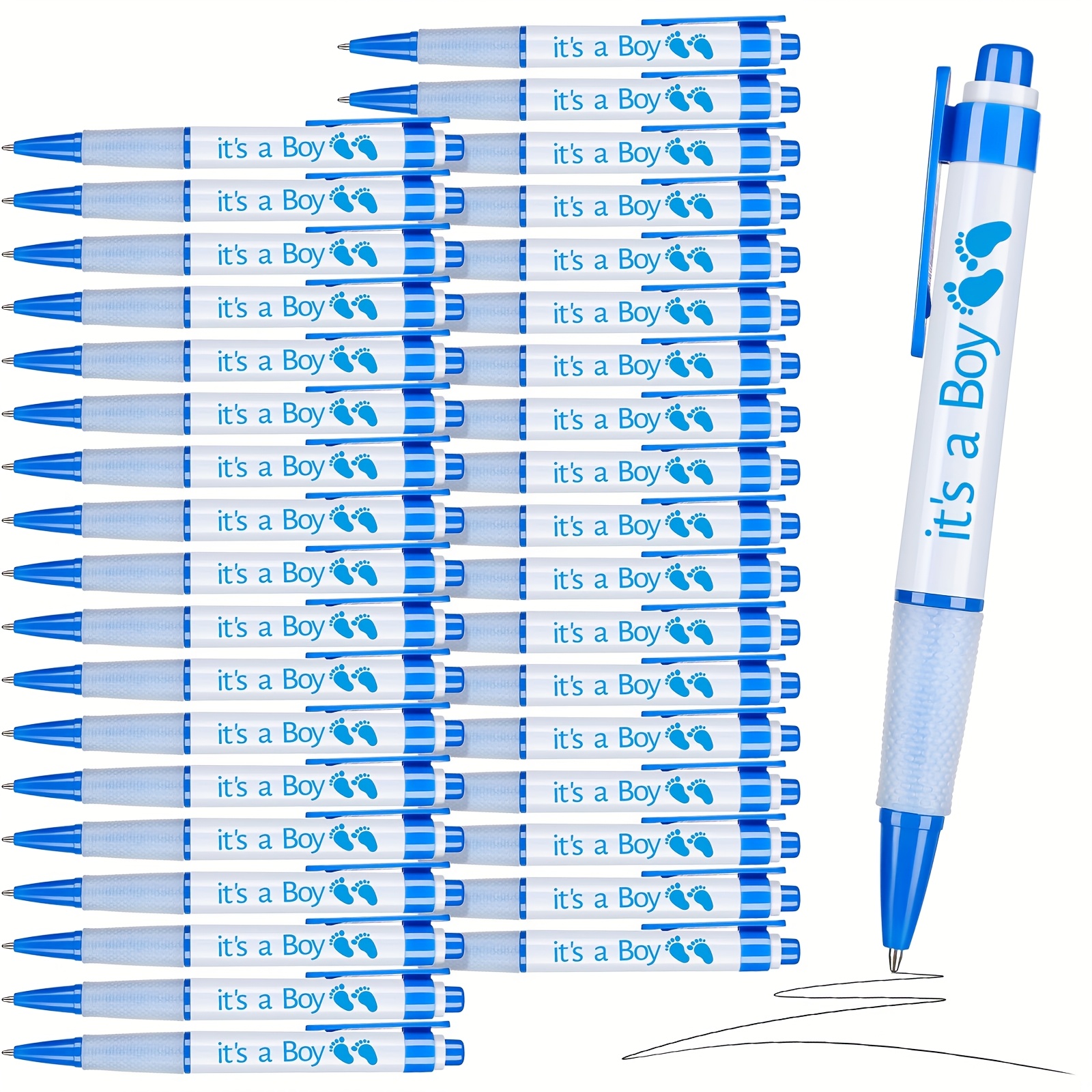 

36pcs Baby Shower Pens For Boys Girls Retractable Gel Pens Blue Or Shower Favors Thank You Gifts For Guests ( A )