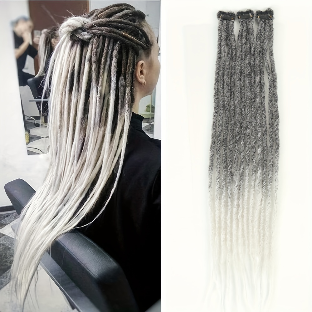 3pcs 22 Inch Colored Clip In Dreadlock Extensions, 24 Inch Clip In Dreads Synthetic Hair Extensions, Soft Dread Style Thin 0.6cm Dreadlock For Woman And