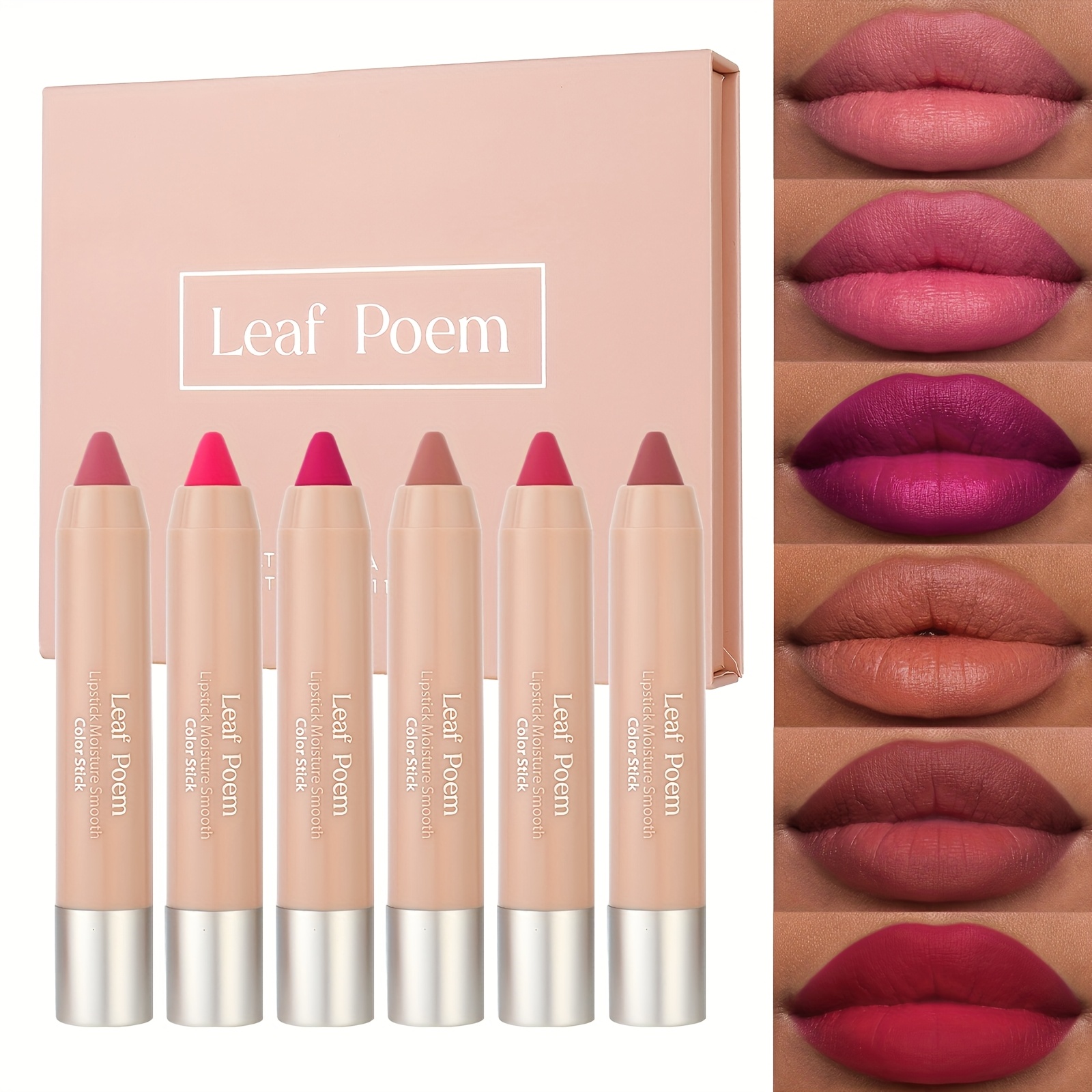 TEMU 6-pack Matte Lip Gloss Set Matte Long-lasting Lip Gloss Lip Makeup Set Gift Box Perfect Day Gift