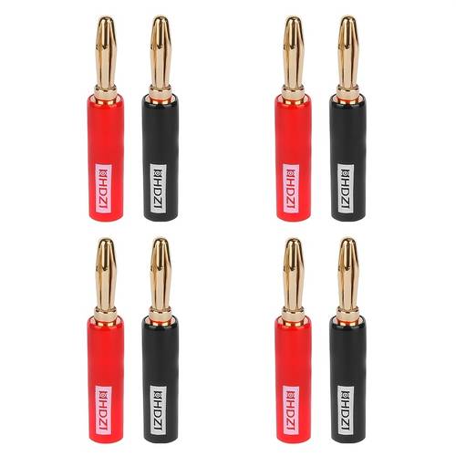 soft rubber six blade banana plug 24k gold plated brass speaker plug with dual screw connector for speaker cables home theater speaker connectors