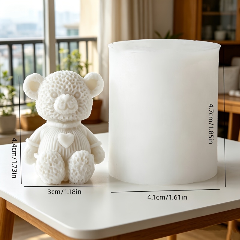 TEMU A Little Bear Scented Candle Silicone Mold, Diy Little Bear Plaster Ornament Decorative Silicone Mold