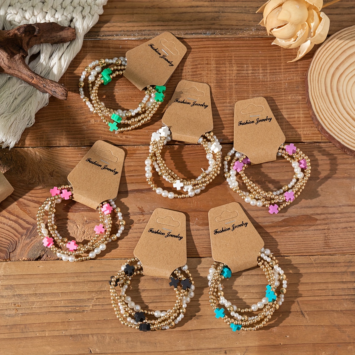 

[customer ] 4pcs Chic Bracelet Set With & Charms - Holiday Gifting, Thanksgiving, Christmas, And New Year