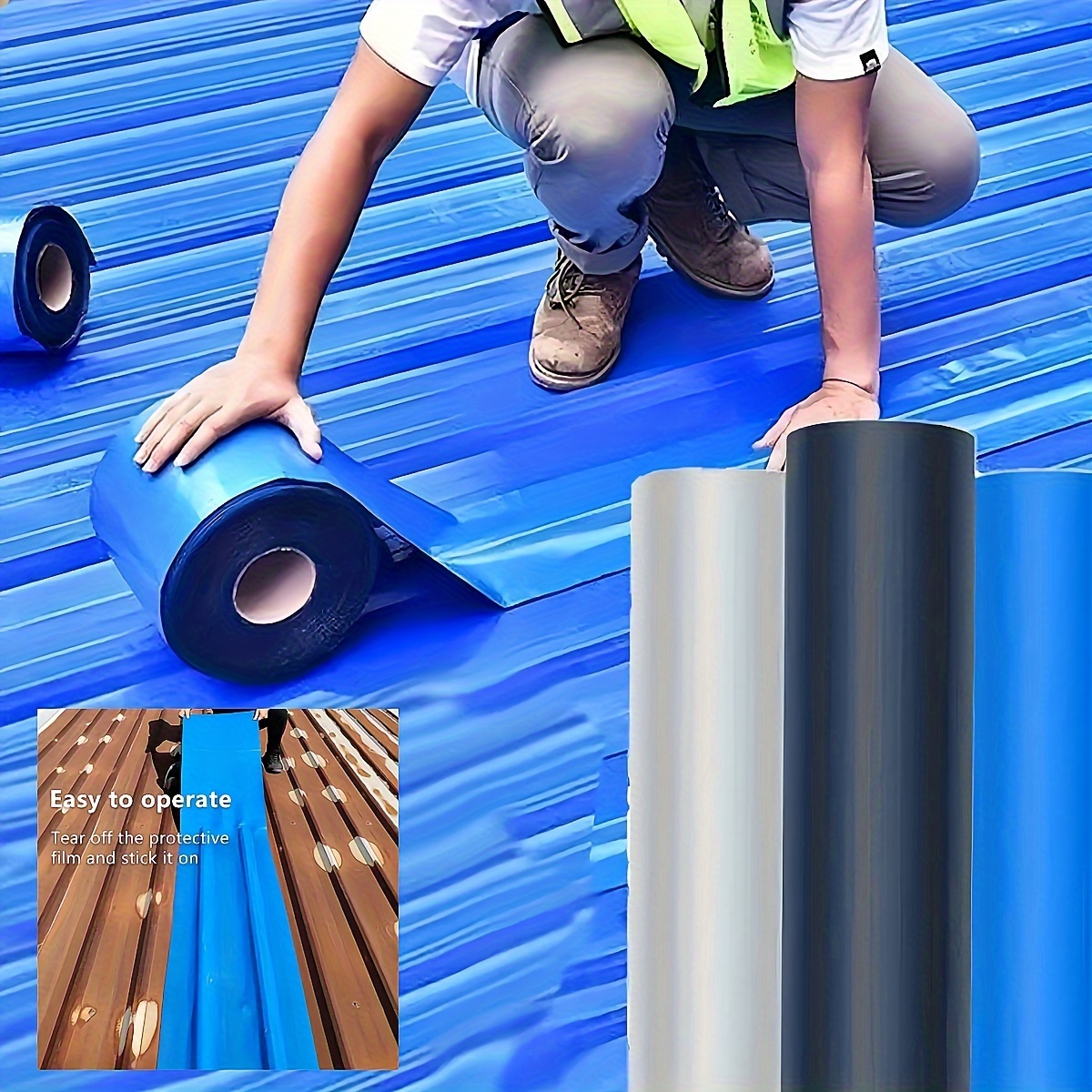 

Industrial Butyl Tape, 196.85 Inches Roll, Waterproof And Rustproof Adhesive, Leak-proof Sealant For Metal And Roofs, Insulation And Temperature Control