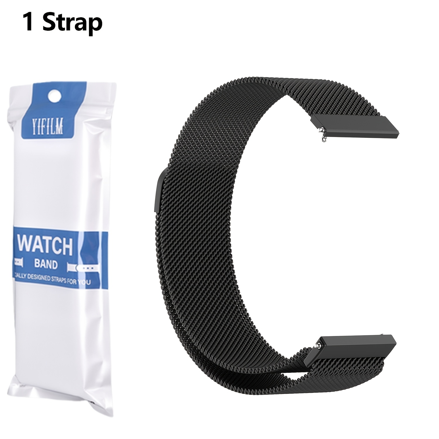 TEMU Correa de magnética de malla milanesa de acero inoxidable de 22 mm, pulsera de repuesto de metal duradera para uso diario, compatible con Redmi