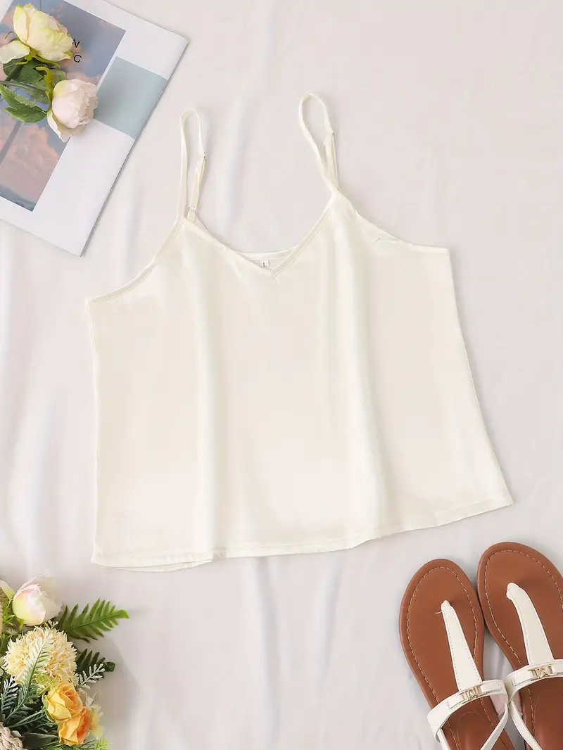 2pcs elegant satin apricot suspender top and tulip print pants set for women sleeveless button detail sleepwear adult size elegant sleepwear tulip pattern pants satin apricot top apricot sleepwear Product details 1
