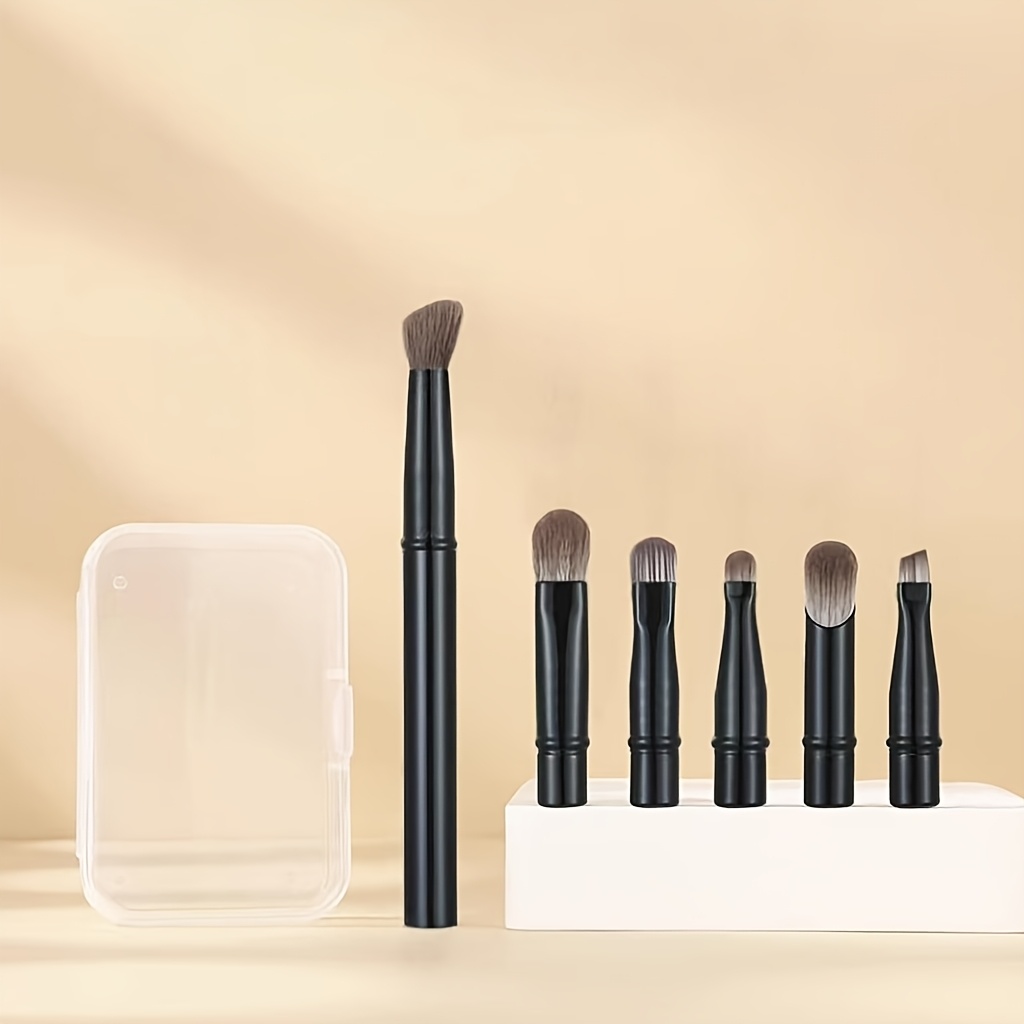 6pcs Mini Travel Makeup Brush Set with Storage Case