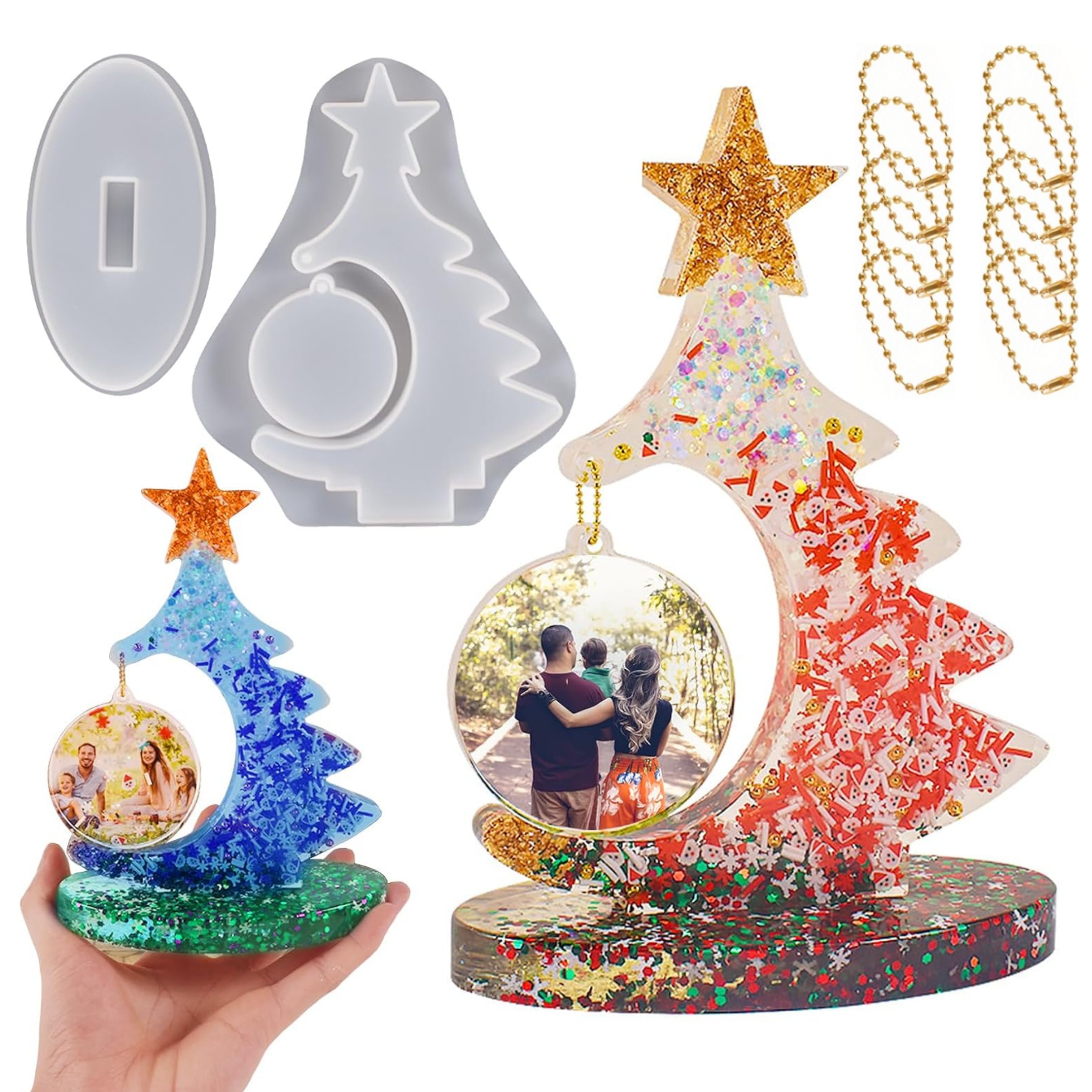 

[top-] 1 Set Christmas , , Epoxy , , , Christmas Tree Shaped , Epoxy Casting , Display Unique Art Christmas Table Decoration