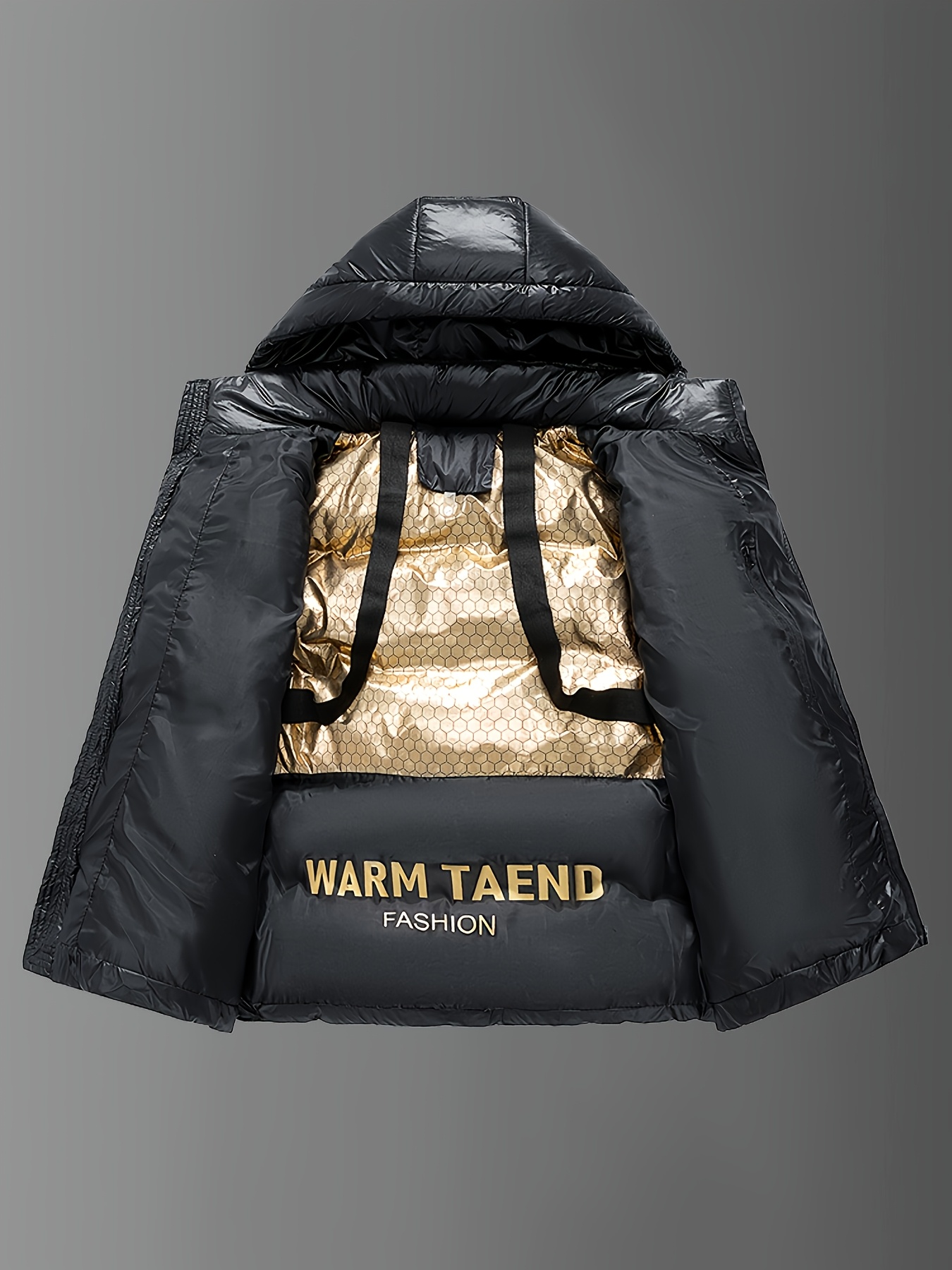 Men's High-End Black Golden Padded Jacket