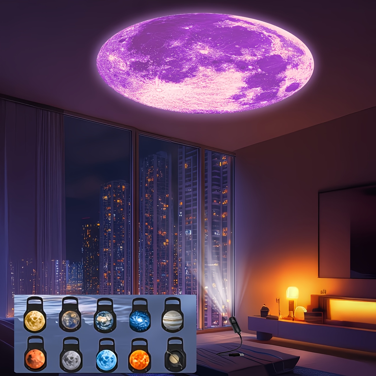 TEMU Projection Lamp Creative Pattern Atmosphere Night Light Starry Sky Atmosphere Light 10pcs Projector Images Replaceable Christmas Gift Holiday