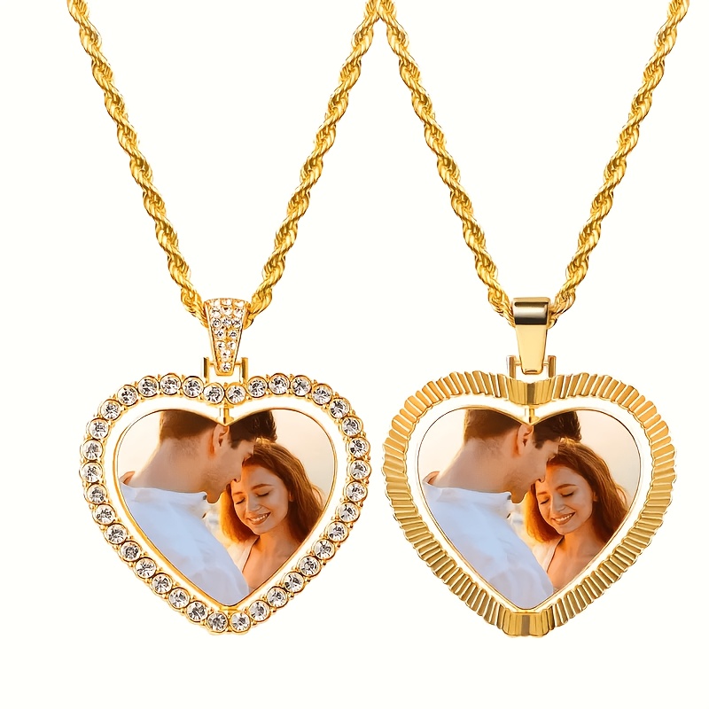Personalized Photo Necklace with Custom Photo/Text Charms