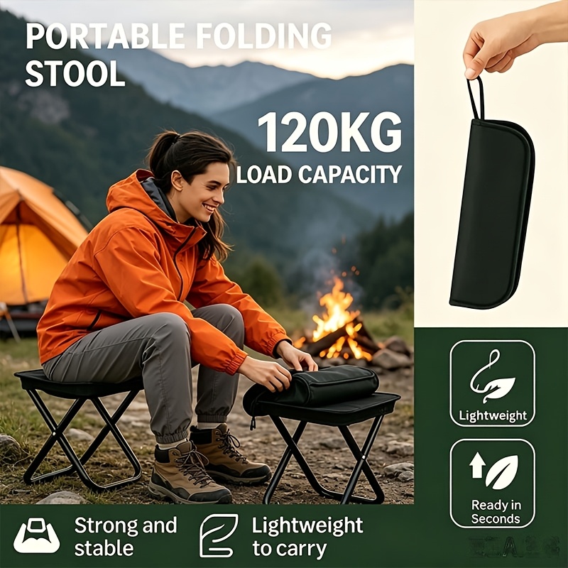 TEMU Portable Compact Outdoor Chair Suitable For Adults, With A Load Capacity Of 200 /440 , Easy To Set Up And Fold, Weather-resistant Fabric, Ideal