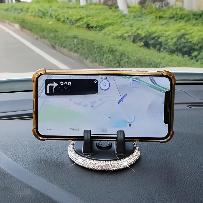 

1pc Abs Material Car Phone Mount With Mosaic, Cute Girl Style Horizontal And Dashboard, Universal Navigation Holder For Vehicle