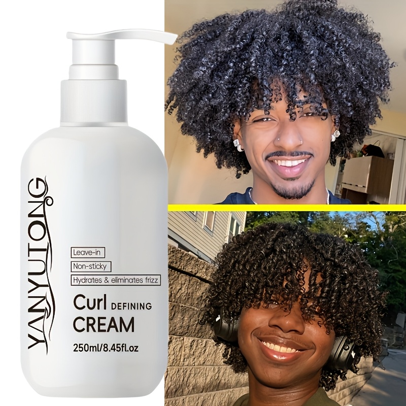TEMU 250ml Curly Hair Styling Cream, Containing Argan Oil From Morocco, Effectively Controls Frizz For A Long Time, Hair Elastic And Fluffy,
