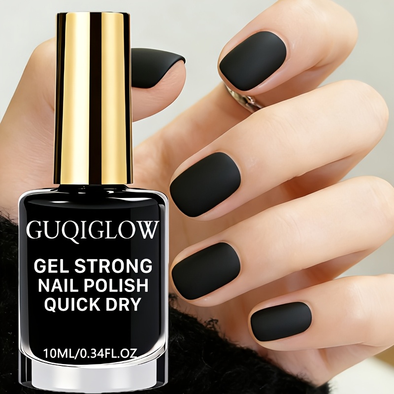 Image of Black Matte Nail Polish, No-bake Quick-dry Formula, Easy To Apply. Frosted Texture A , . Suitable For Styles -cool, Minimalist, And Dark Aesthetics. Perfect For Daily Commutes Or Niche