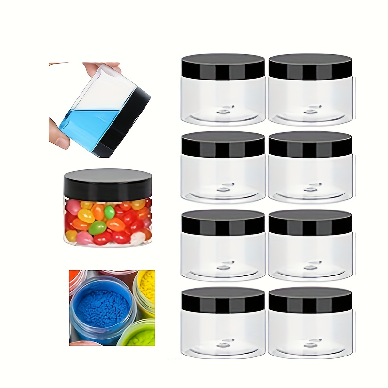 

6/8/12/16 50ml Empty Clear Round Plastic Jars With Lid, Containers Cosmetic Jars For , Lotion, Creams, Suitable For Daily Storage And Travel Use.