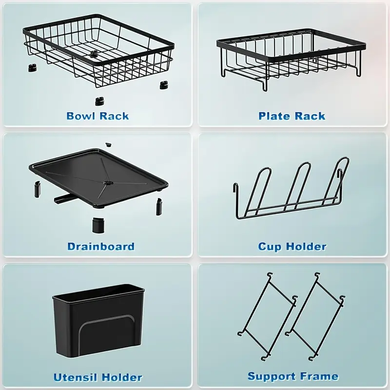 dish drying rack 2 tier dish rack for kitchen counter with utensil holder cup holder drying mat dish strainer dish drainer for sink utility racks Product details 4