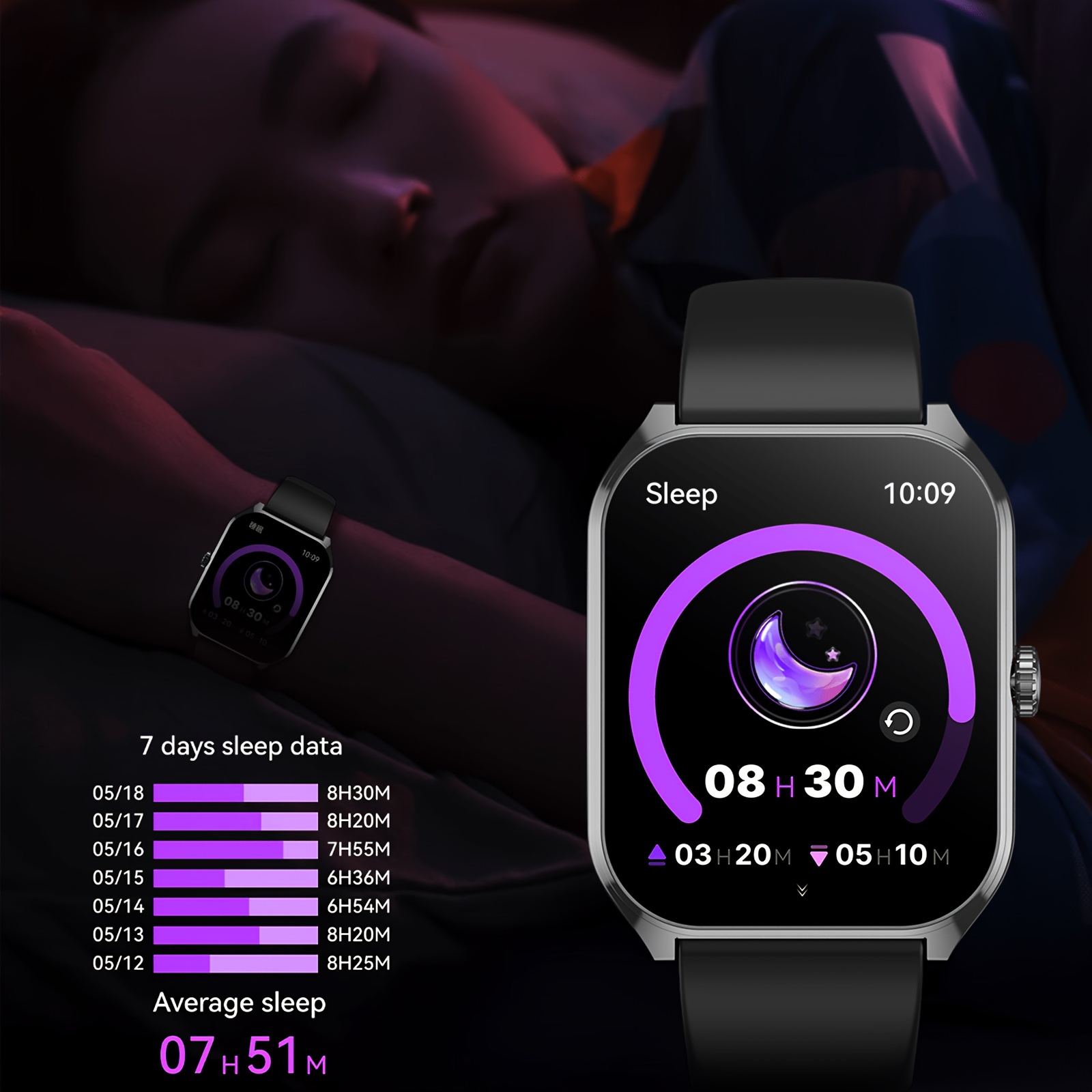 Aviwogr Ultra-Thin Smartwatch Compatible with Android/iPhone