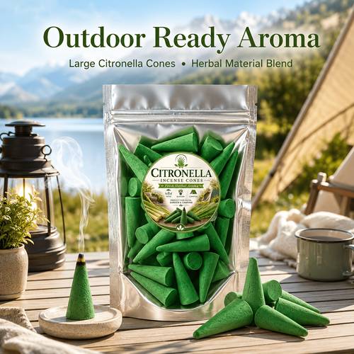 large citronella incense cones mint infused cones fresh herbal scent for outdoor patio camping backyard garden porch summer atmosphere and gift decor