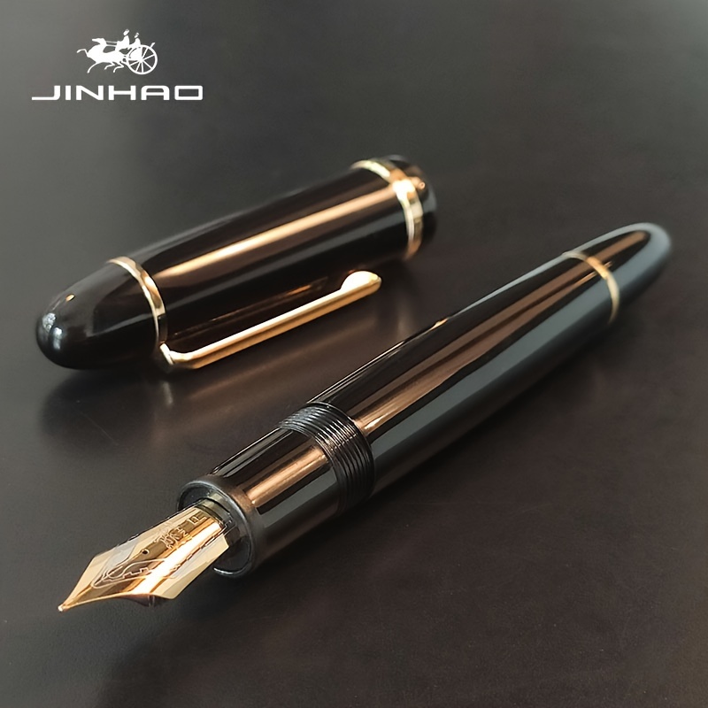 1pc X159 Big Size Golden Clip Writing Calligraphy Fountain Pen With Converter (f/ef Nib)
