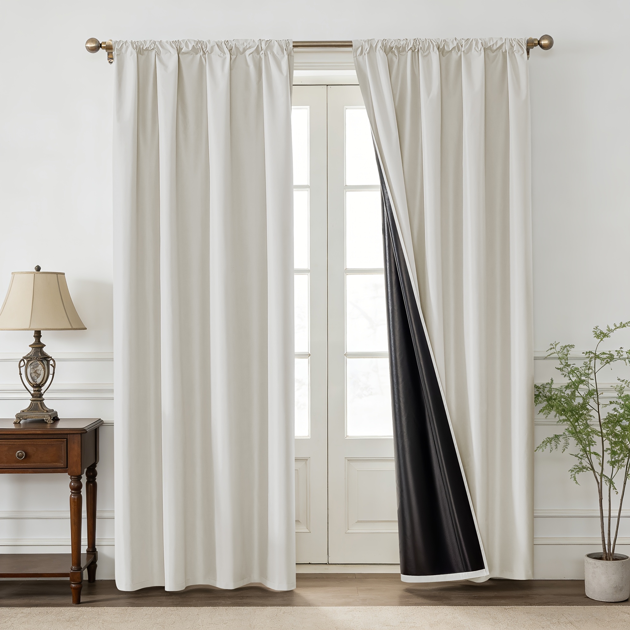 TEMU 2 Paneles de Cortinas Opacas 100% para Dormitorio y , Diseño de Bolsillo para Barra, Cortinas de Ventana Bloqueadoras de Luz y con Aislamiento