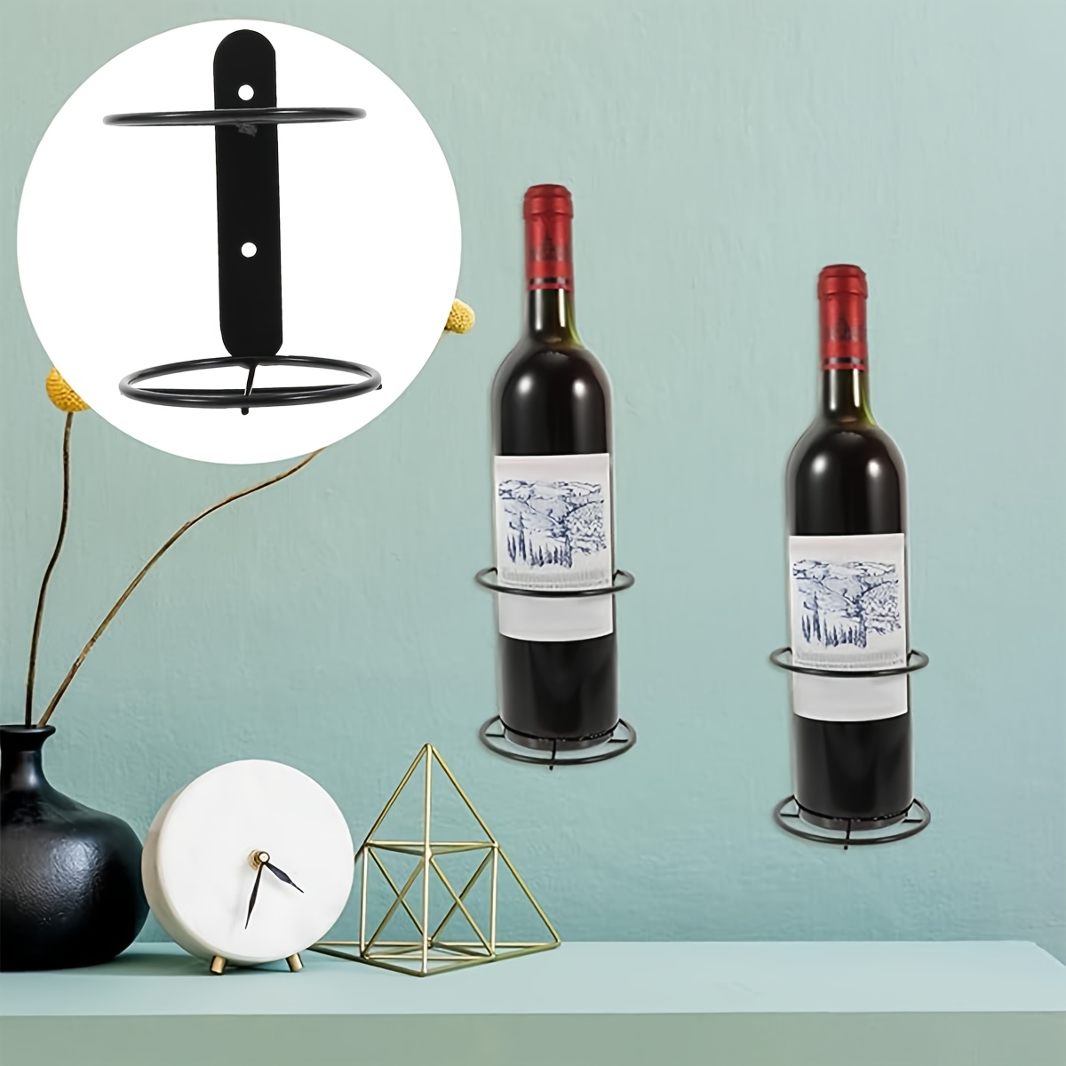 wall mounted metal wine rack single bottle display holder Temu Qatar