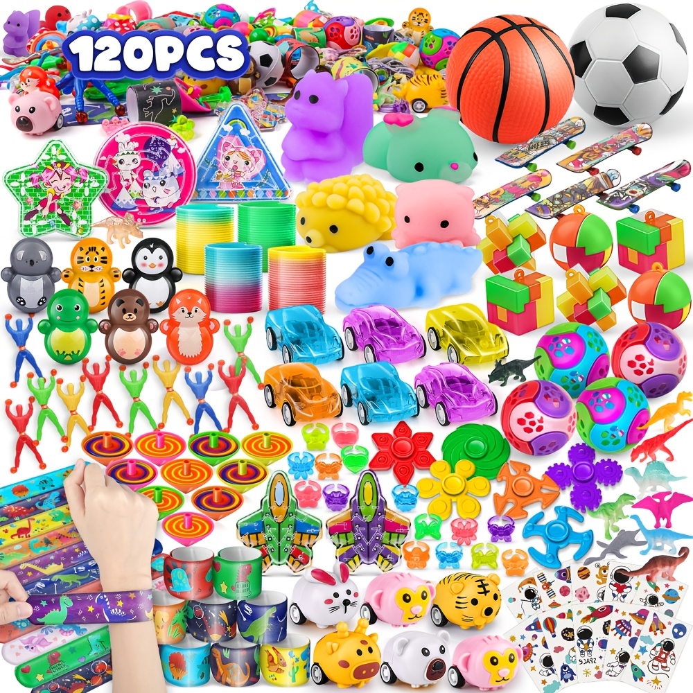 Image of 120pcs Party Favor Pack With 18 Toys, Perfect For Birthday Parties, Classroom Rewards, Treasure Box Fillers, And Kids' Holiday Gifts