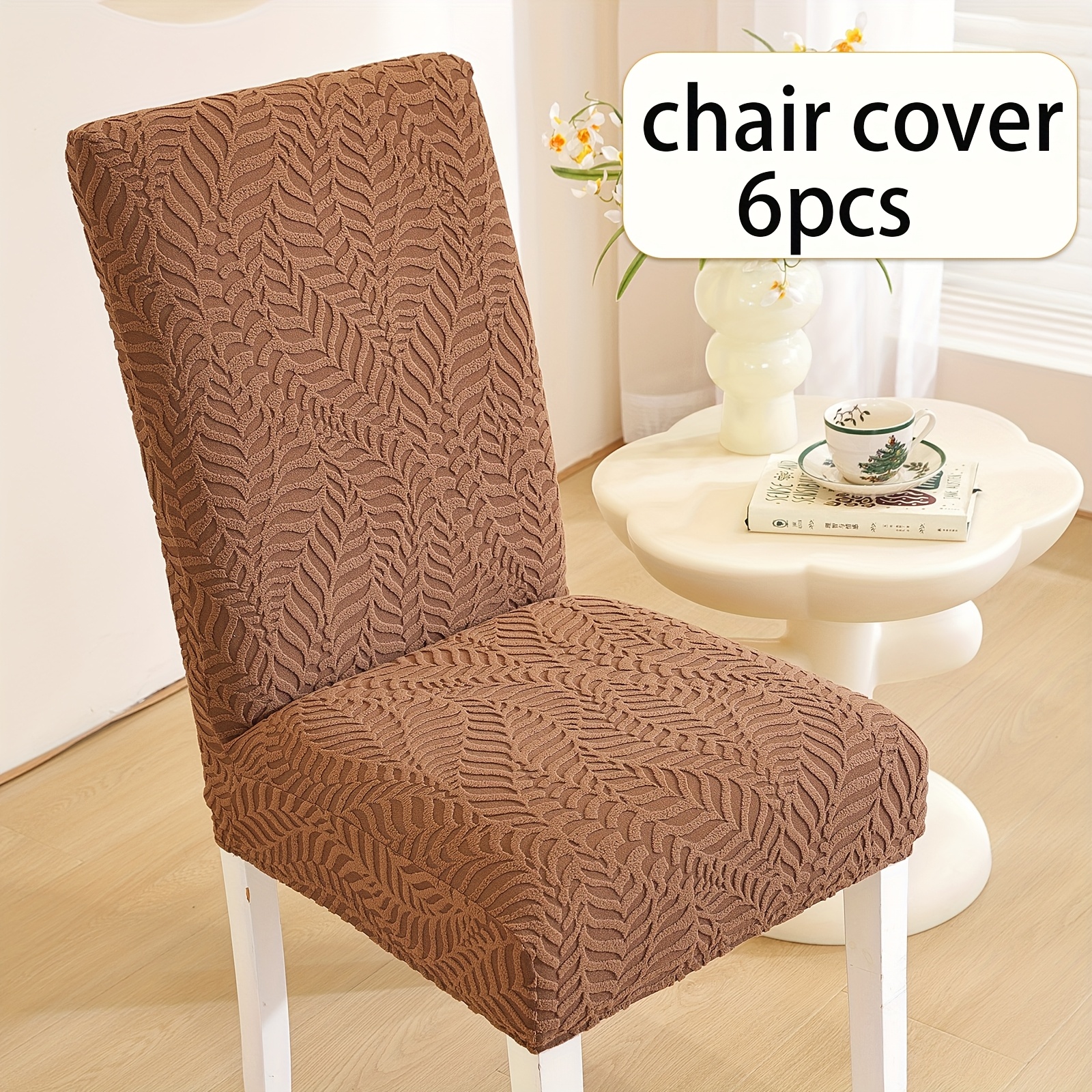 TEMU Modern Premium Jacquard Chair Covers, Stretch Universal Dining Chair Covers, Cat-scratch-resistant Cafeteria, Restaurant, And Hotel Dining Table