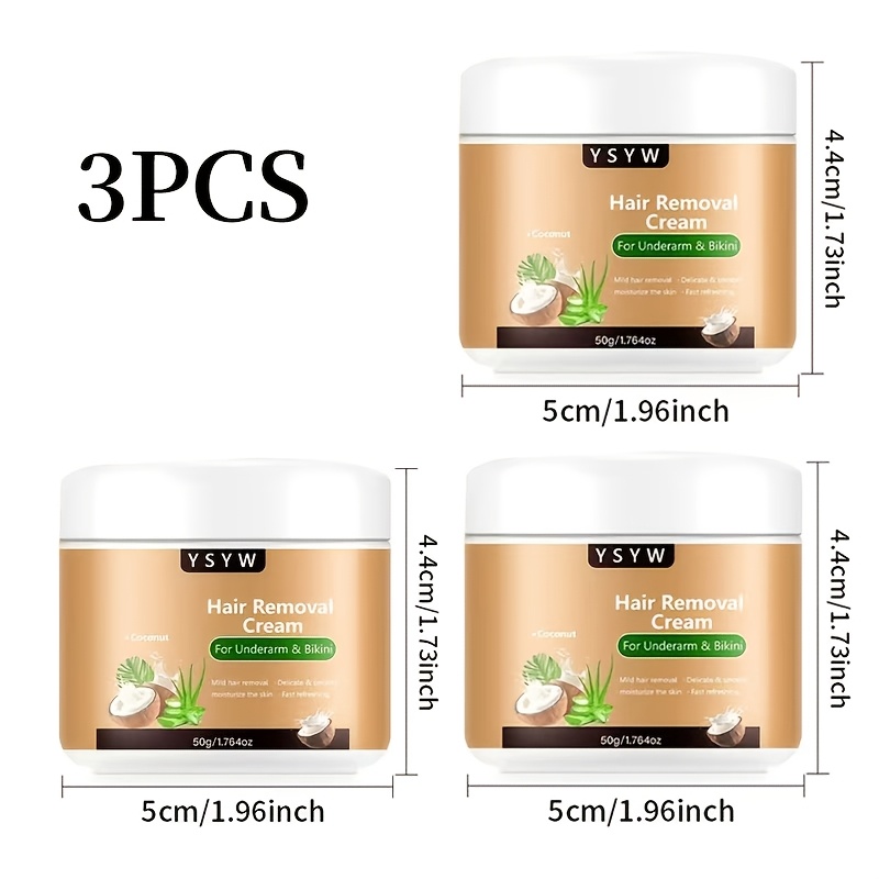 Image of 3-pcs - For Single Use, 6-month Long-lasting Smoothness, 50g For Men And Women, Quick Hair Removal, , , Semi-permanent Hair Removal, Smooth Without Residue. Mother's Day Gift For Mom, Birthday Present