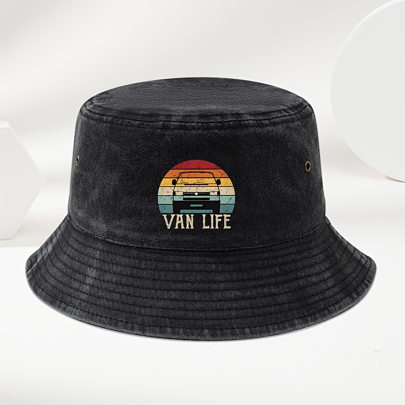 TEMU A Unisex Fashionable And Versatile Printed Bucket Hat, Lightweight Outdoor Bucket Cap, Trucker Fisherman Hat, Suitable For Outdoor Vacations,