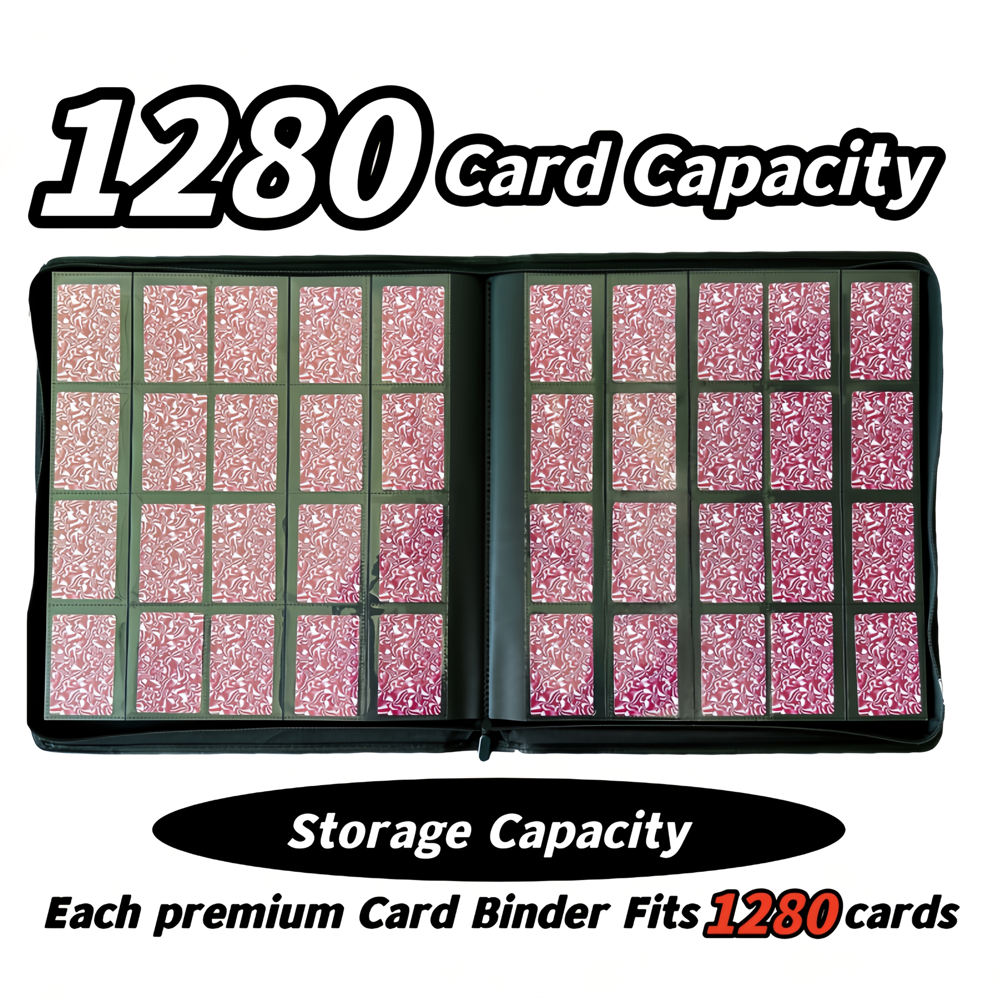 20 Pocket Card Binder, Premium Zip Trading Card Binder, 1280 Double Sided  Pocket PU Collection Binder, Collector Album, Card Folder for TCG & Sports  ...