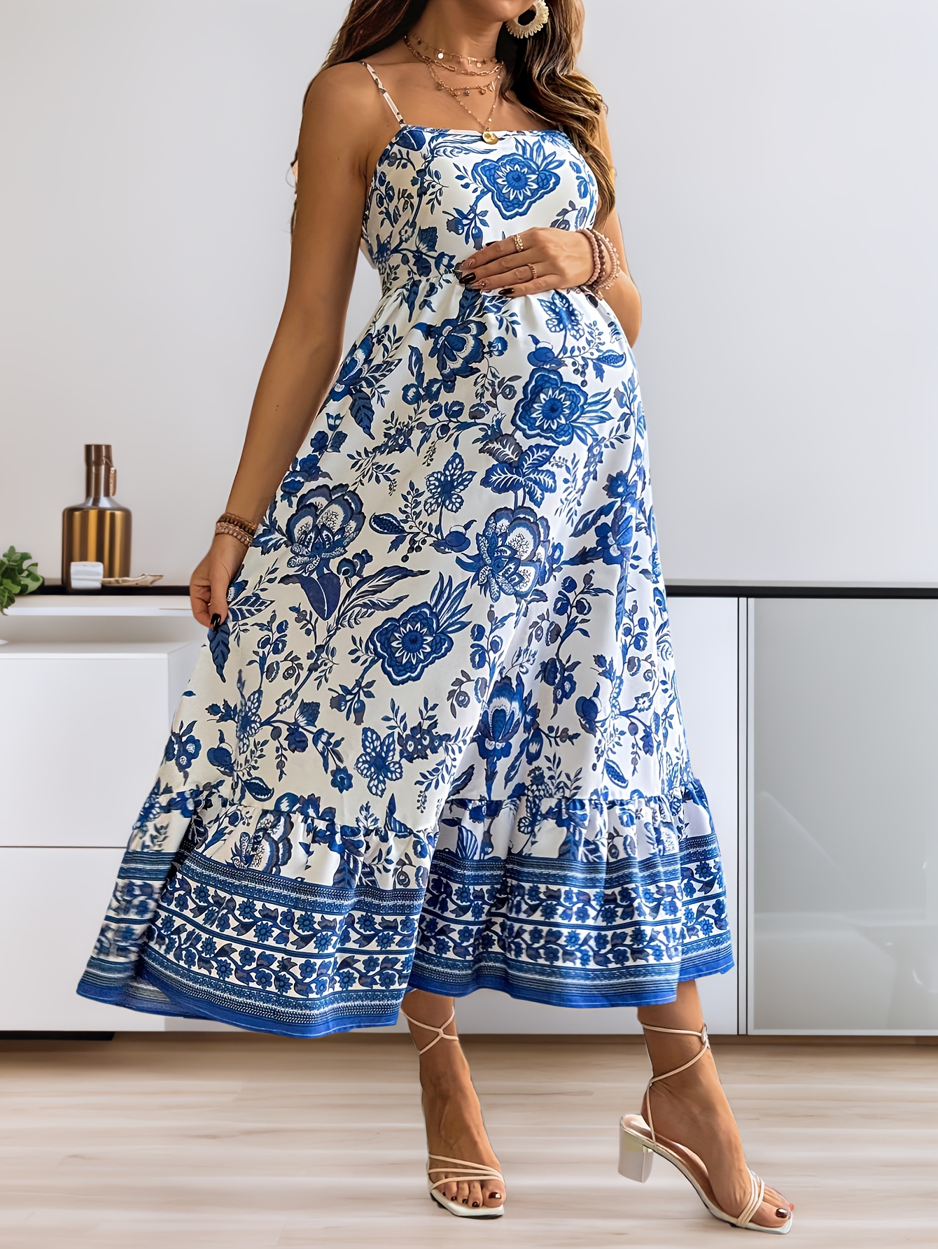 vestido maxi casual estampado floral vestido Temu Ecuador