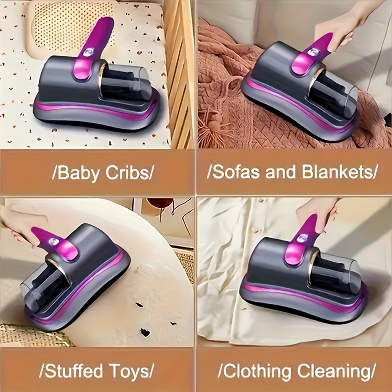 1pc rechargeable handheld bed vacuum cleaner super suction and   uv washable filter for deep cleaning handheld vacuum cleaner cordless mattress vacuum cleaner     beds sofas pet hair and carpets details 1